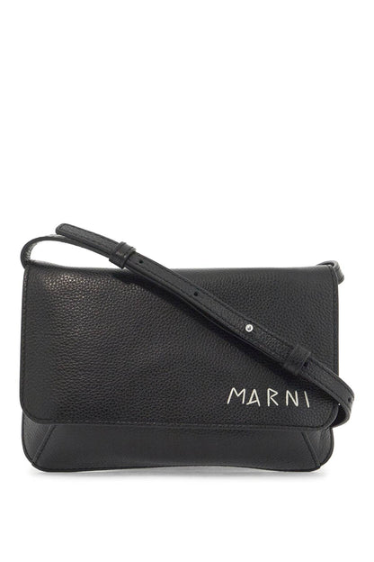 Flap Trunk Shoulder Bag With  - Black