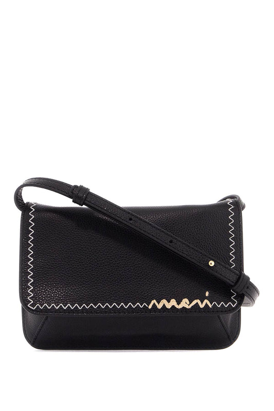 Flap Trunk Shoulder Bag With  - Black