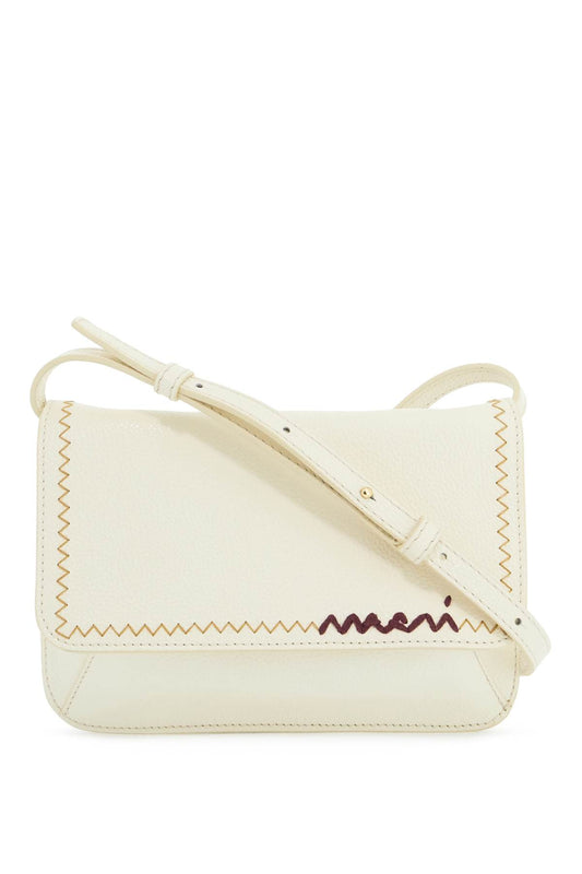 Flap Trunk Shoulder Bag With  - White