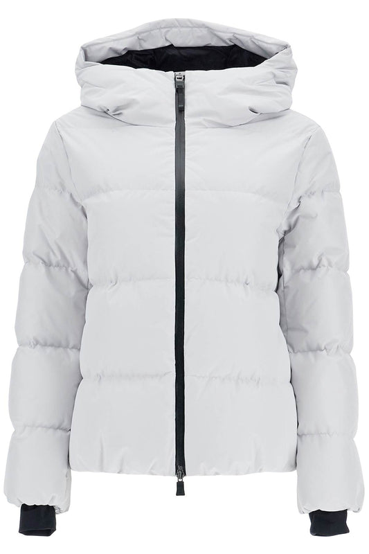 Short Down Jacket With Hood  - Grey