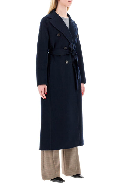 Double-breasted Picasso Wool Coat  - Blue