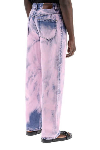 Straight Tie-dye Jeans  - Pink