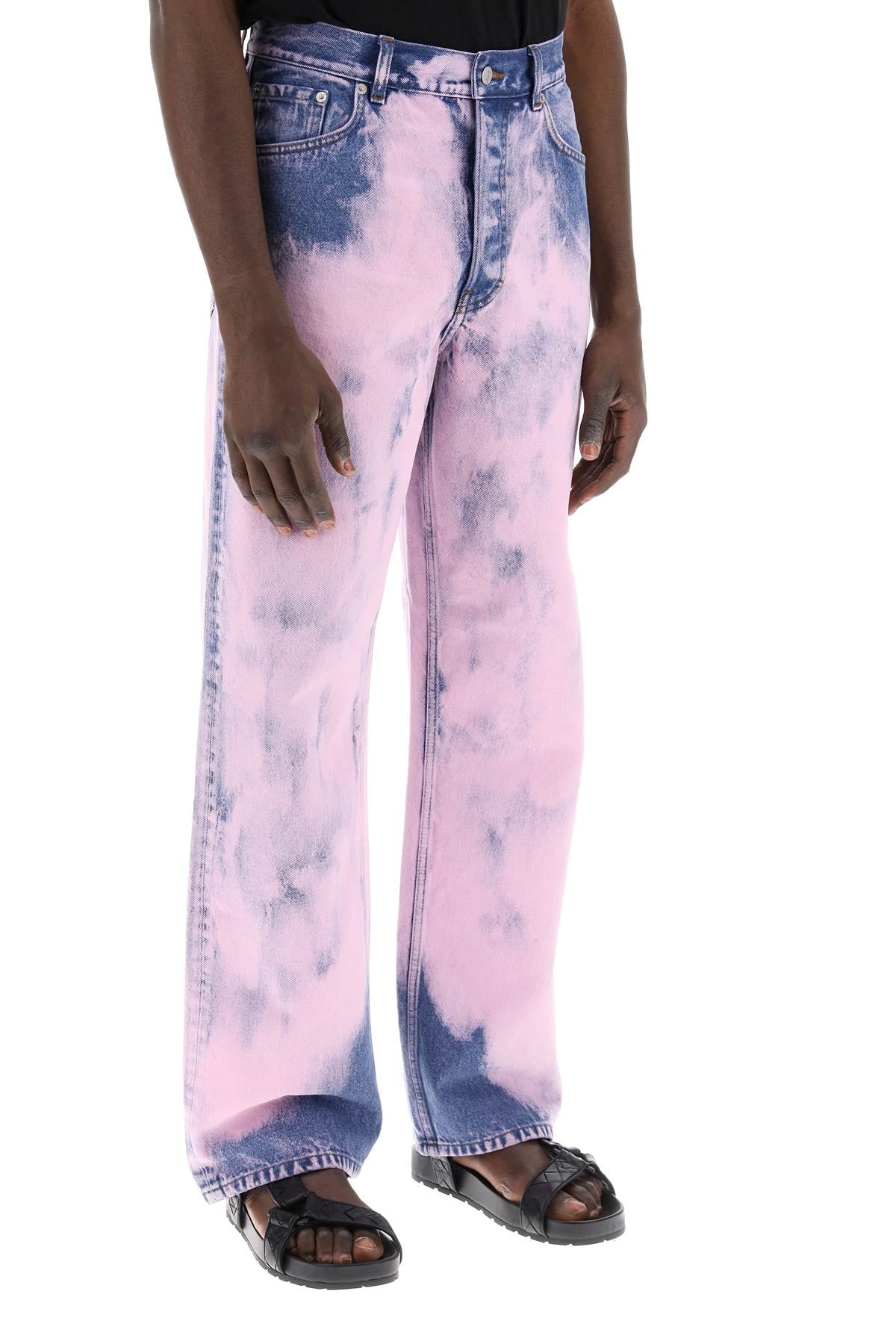 Straight Tie-dye Jeans  - Pink