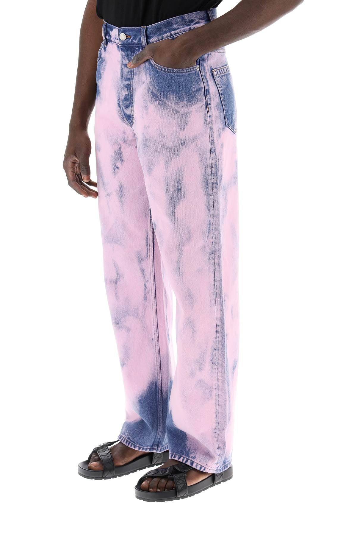 Straight Tie-dye Jeans  - Pink