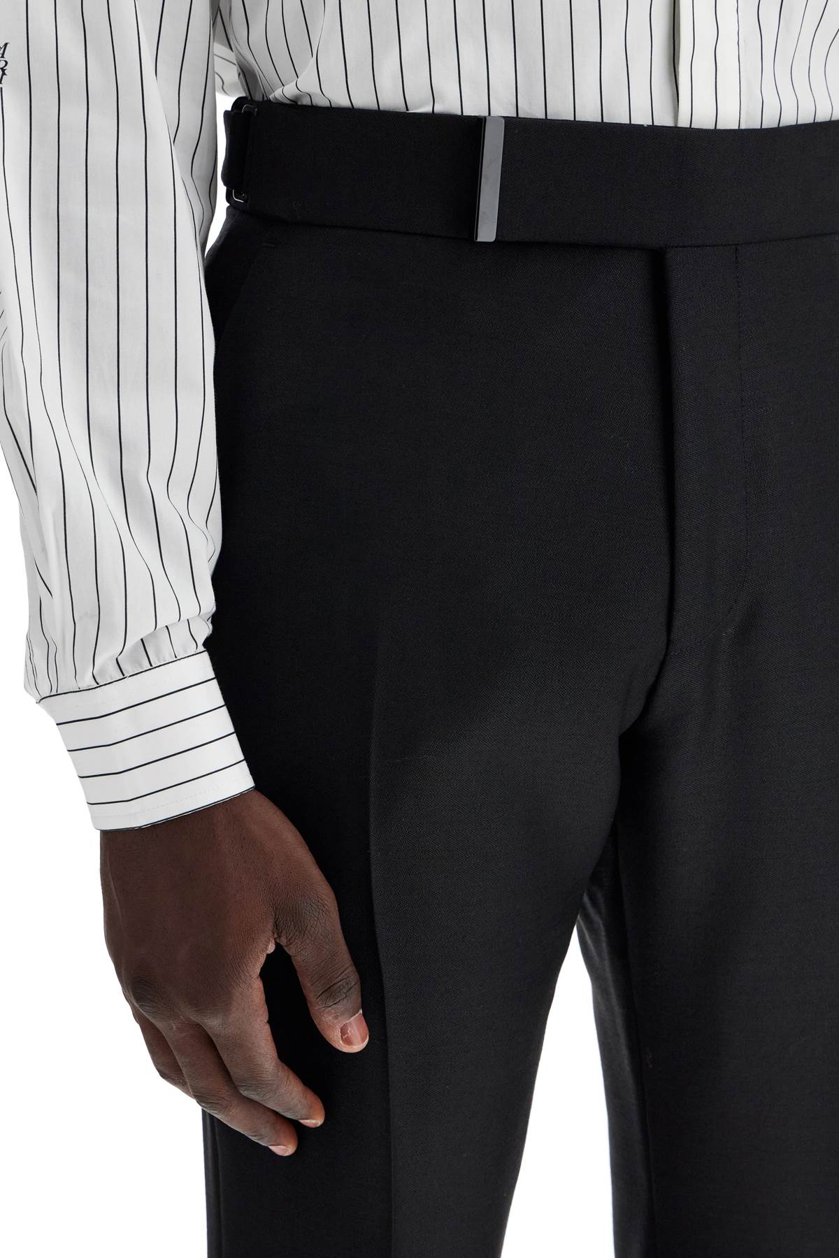 Tailored Wool And Mohair Trousers  - Black