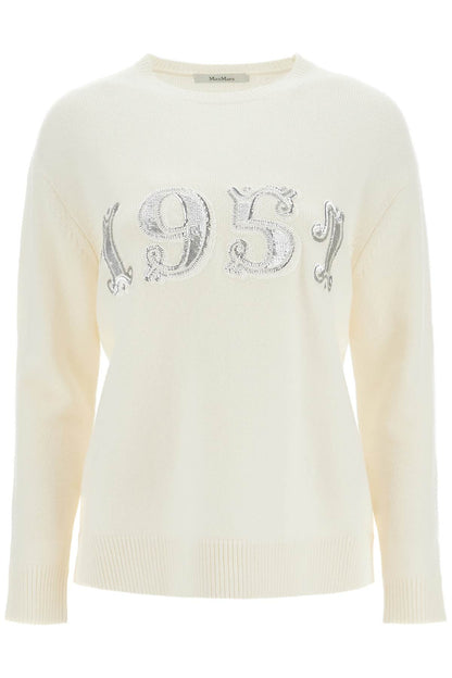 Form With Embroidery And Sequins Pullover  - White