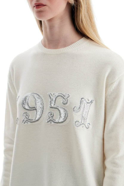 Form With Embroidery And Sequins Pullover  - White