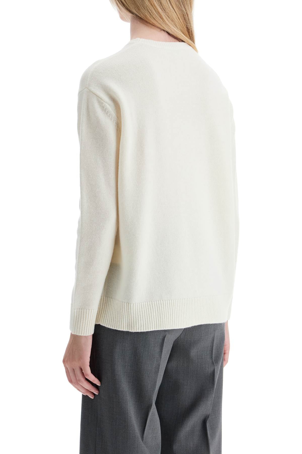 Form With Embroidery And Sequins Pullover  - White