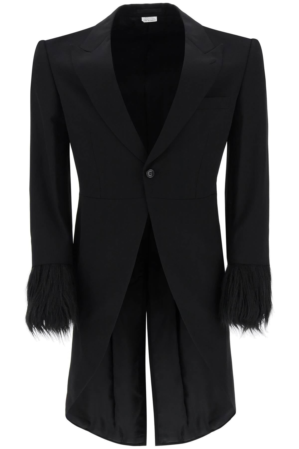 Tailcoat With Eco-fur Inserts  - Nero