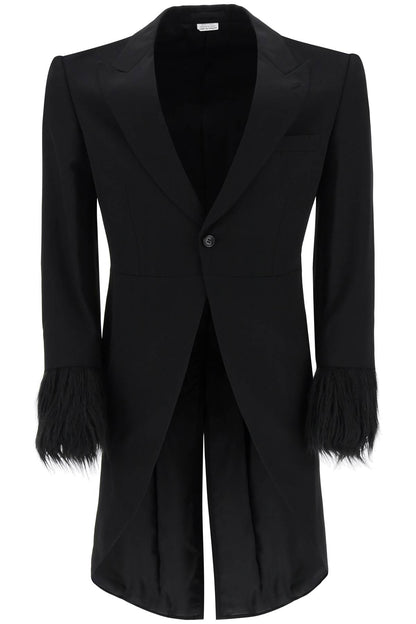 Tailcoat With Eco-fur Inserts  - Nero