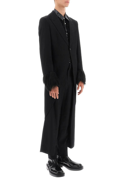 Tailcoat With Eco-fur Inserts  - Nero