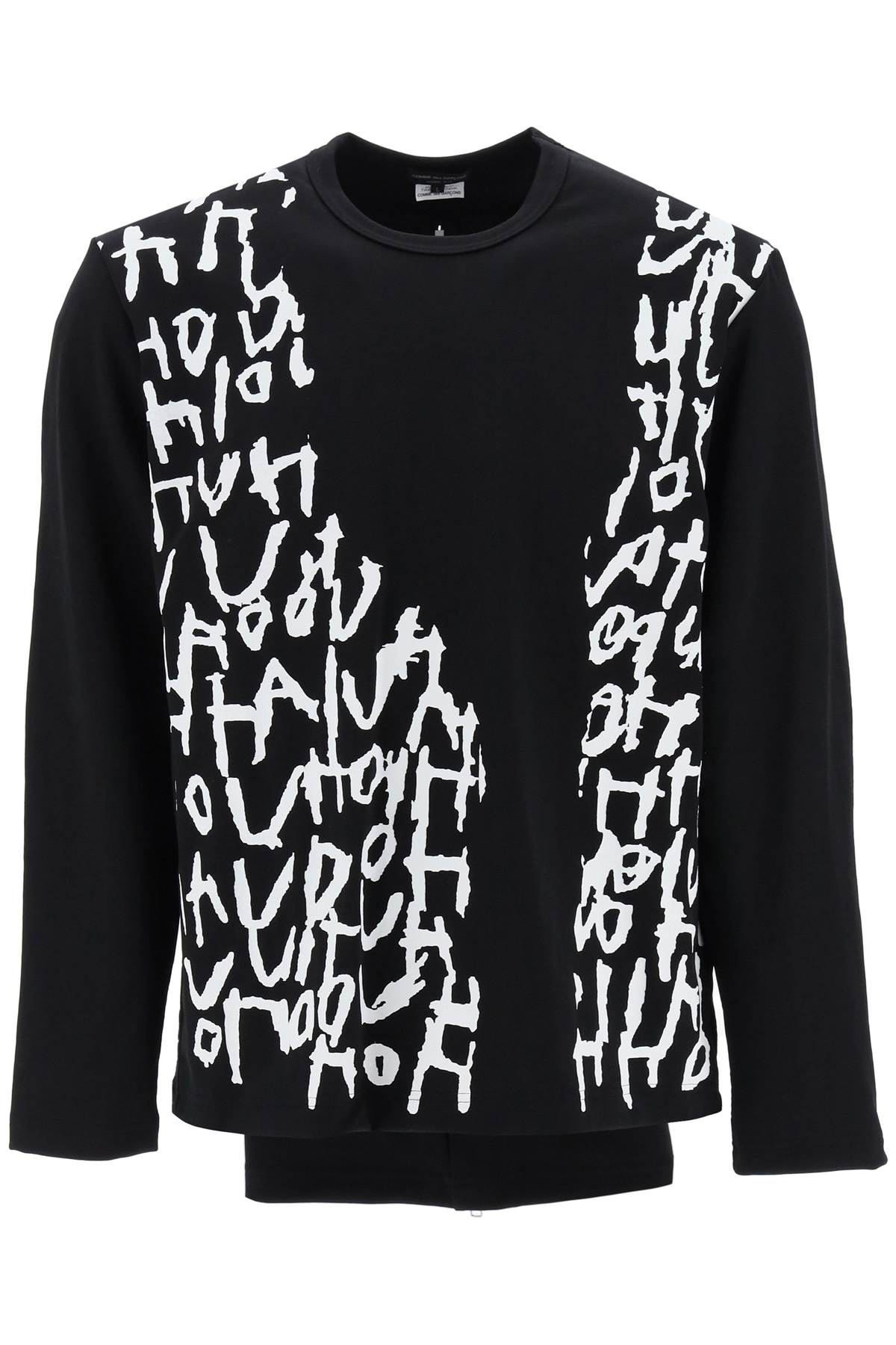 Long Sleeve Printed T-shirt  - Nero