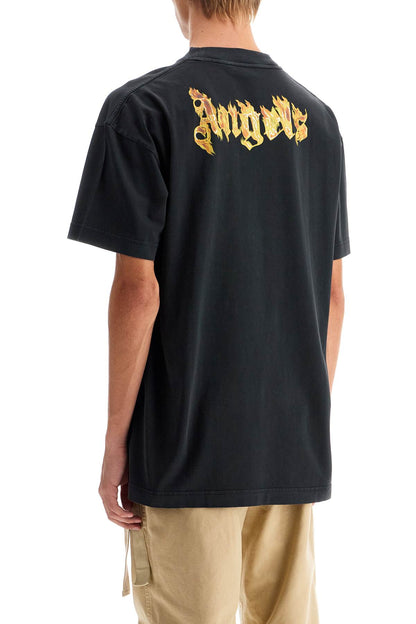 'burning Logo T-shirt  - Black