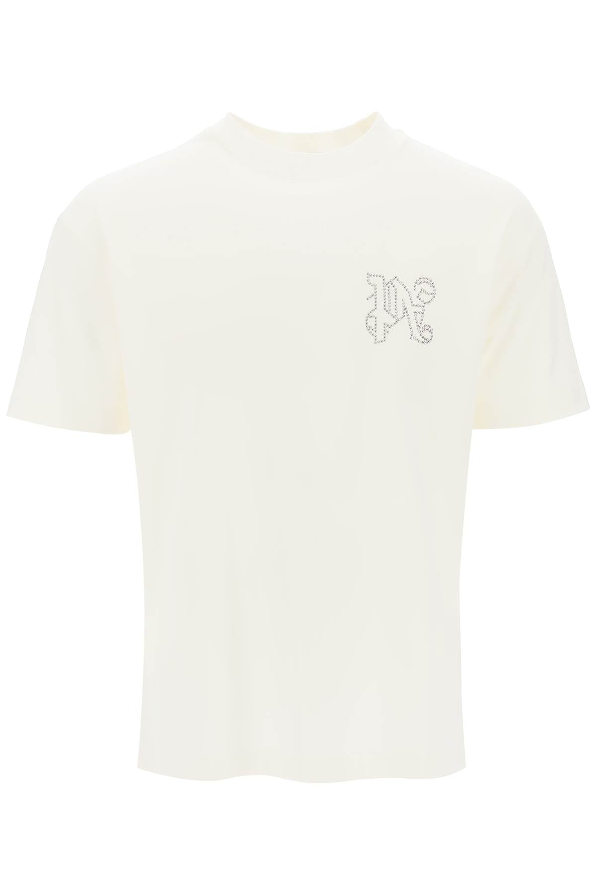 T-shirt With Studded Monogram  - White