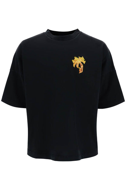 'burning Palm Oversized T  - Black