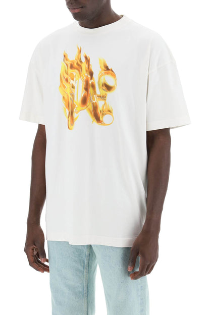 "burning Monogram T  - White