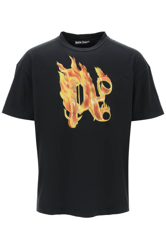 "burning Monogram T  - Black