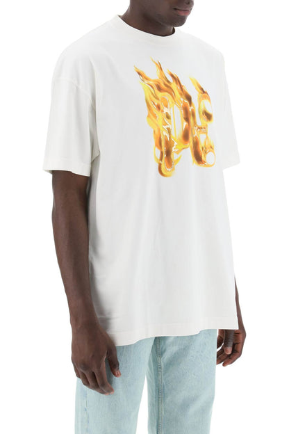 "burning Monogram T  - White