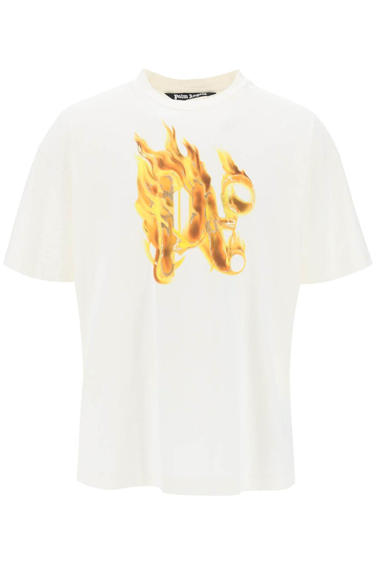 "burning Monogram T  - White