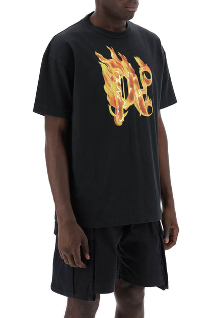 "burning Monogram T  - Black