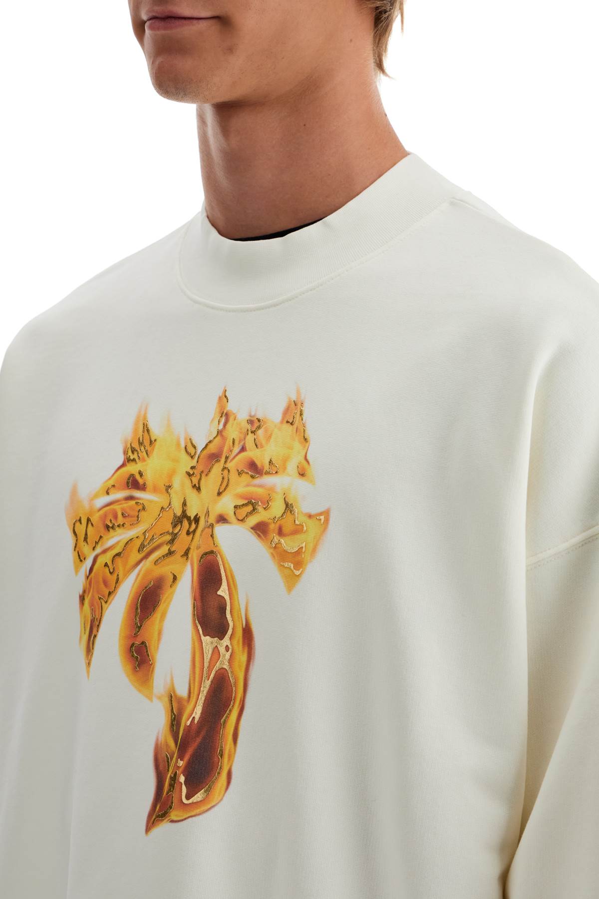 'burning Palm Oversized Sweat  - White