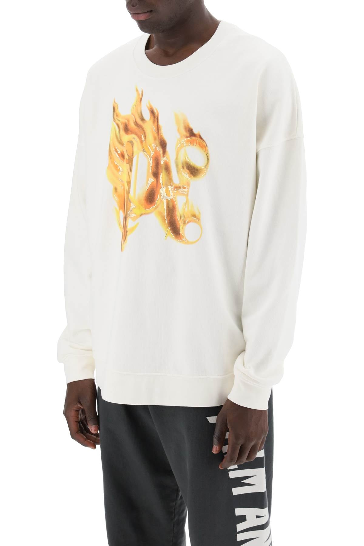 "burning Monogram Crewneck  - White