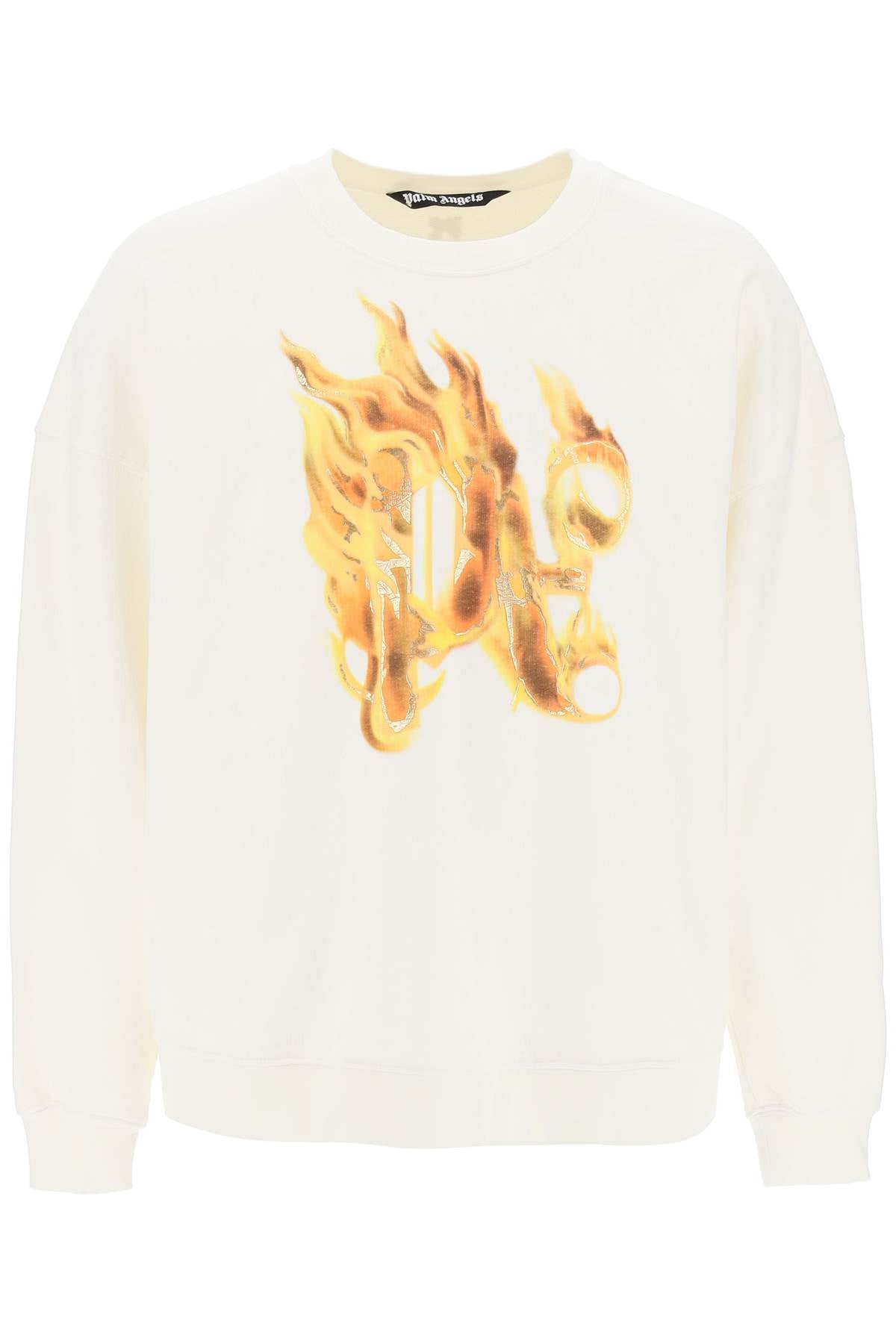 "burning Monogram Crewneck  - White