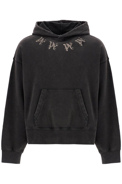 Statement Monogram Hooded Sweatshirt  - Grey