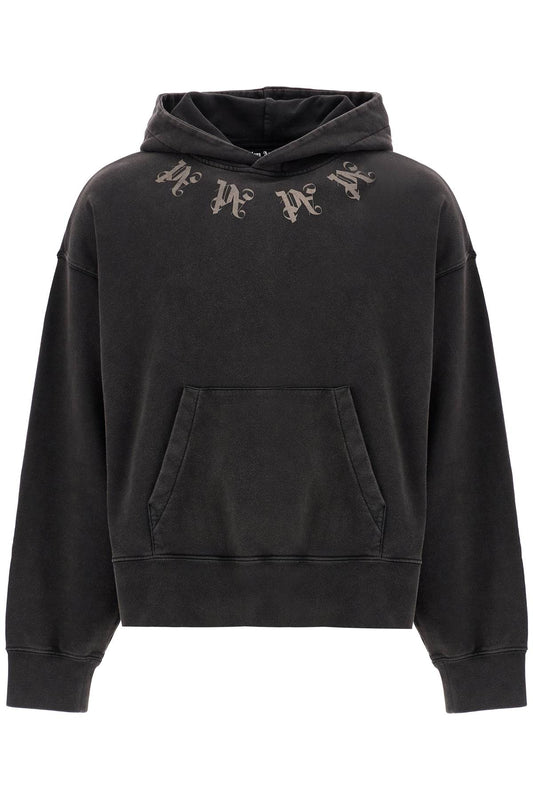 Statement Monogram Hooded Sweatshirt  - Grey