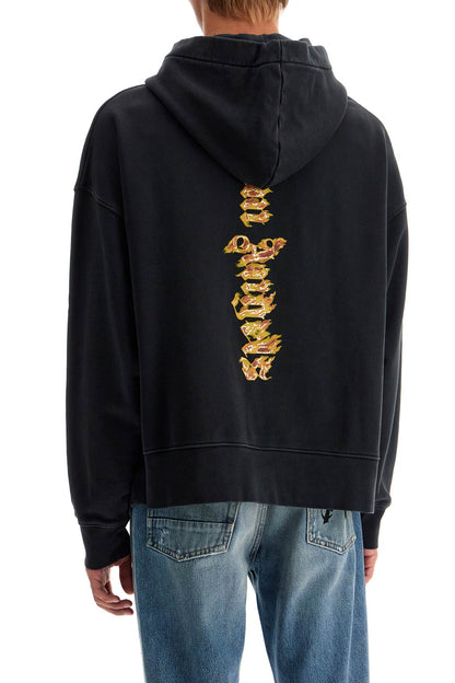 'burning Palm Oversized Hoodie With Hood'  - Black