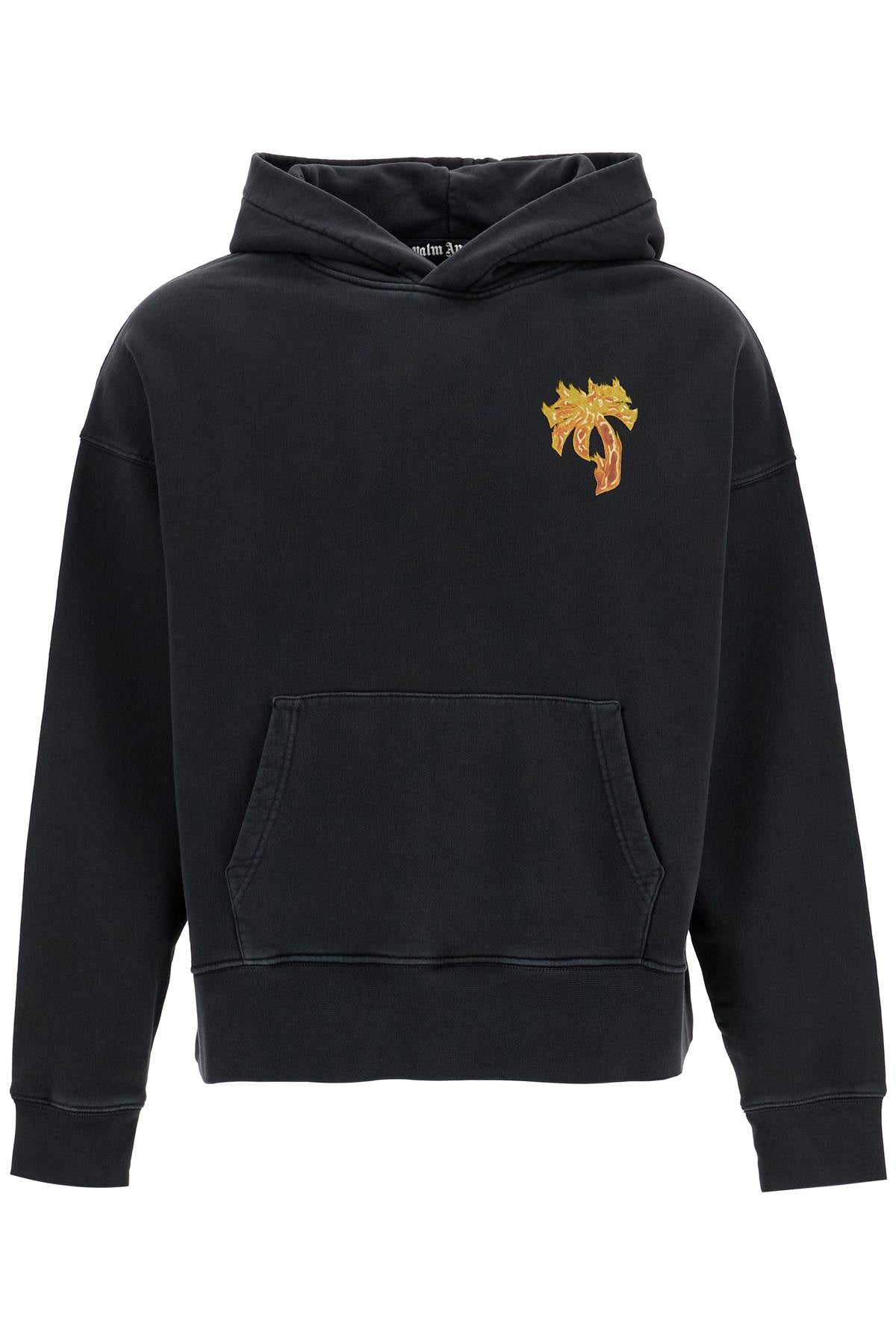 'burning Palm Oversized Hoodie With Hood'  - Black