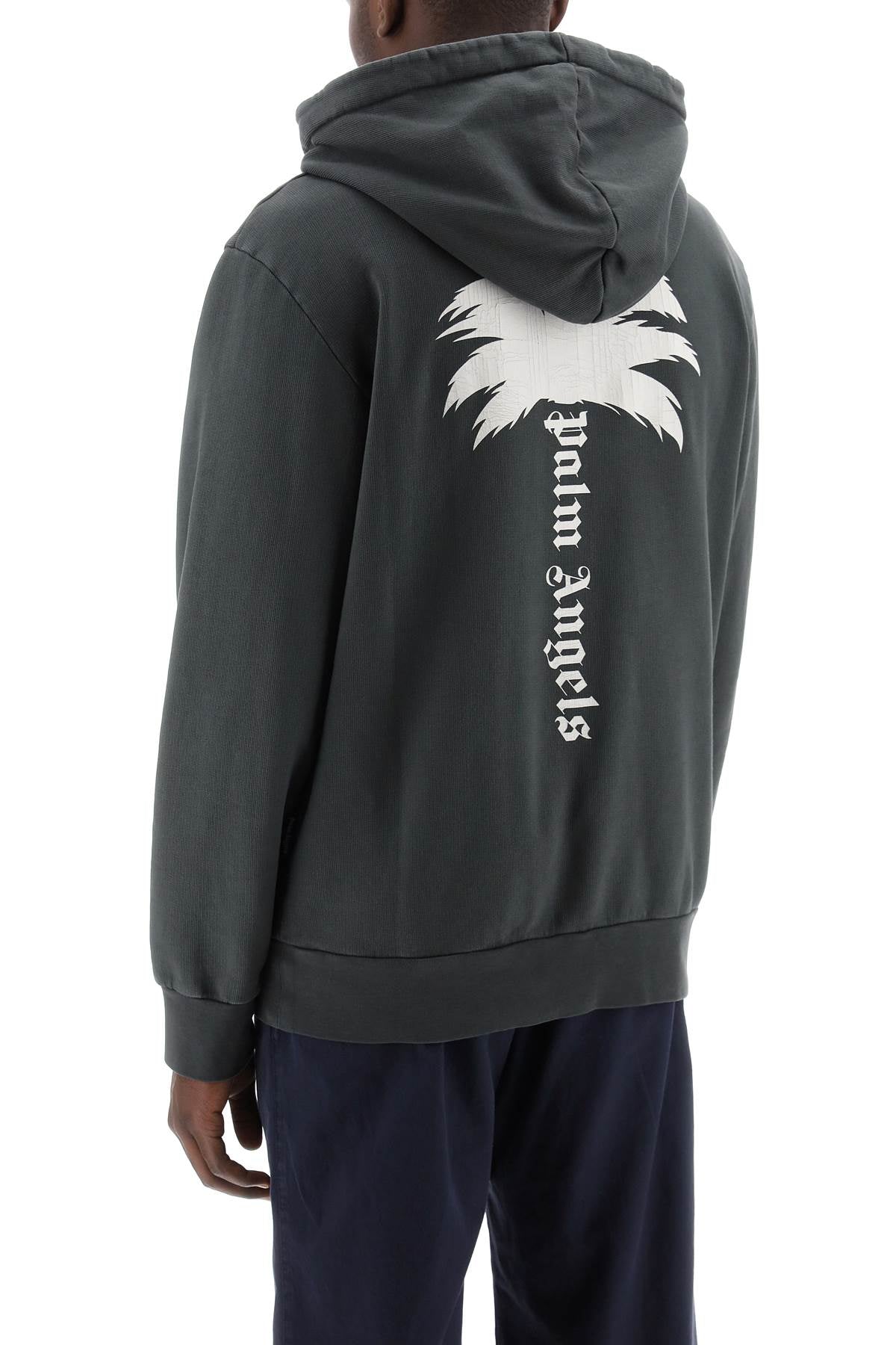 The Palm Hooded Sweatshirt With  - Grigio