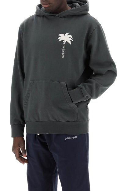 The Palm Hooded Sweatshirt With  - Grigio