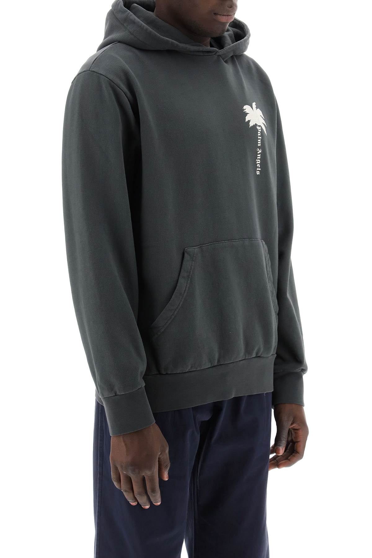 The Palm Hooded Sweatshirt With  - Grigio