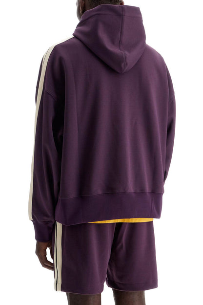 Boxy Sweatshirt With Stripes  - Purple