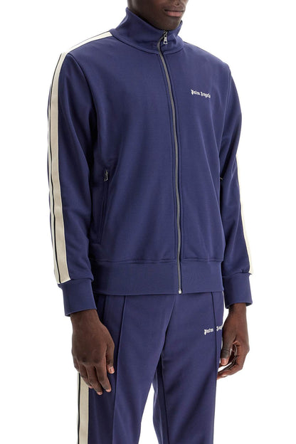 Contrast Band Track Jacket With Nine Words  - Blue