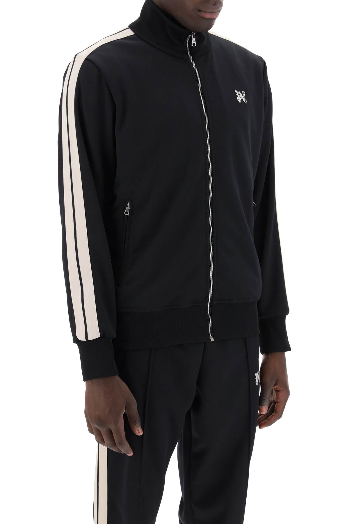 "track Sweatshirt With Contrasting Bands  - Black