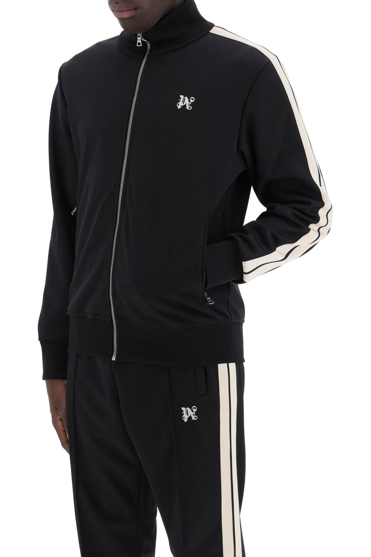 "track Sweatshirt With Contrasting Bands  - Black