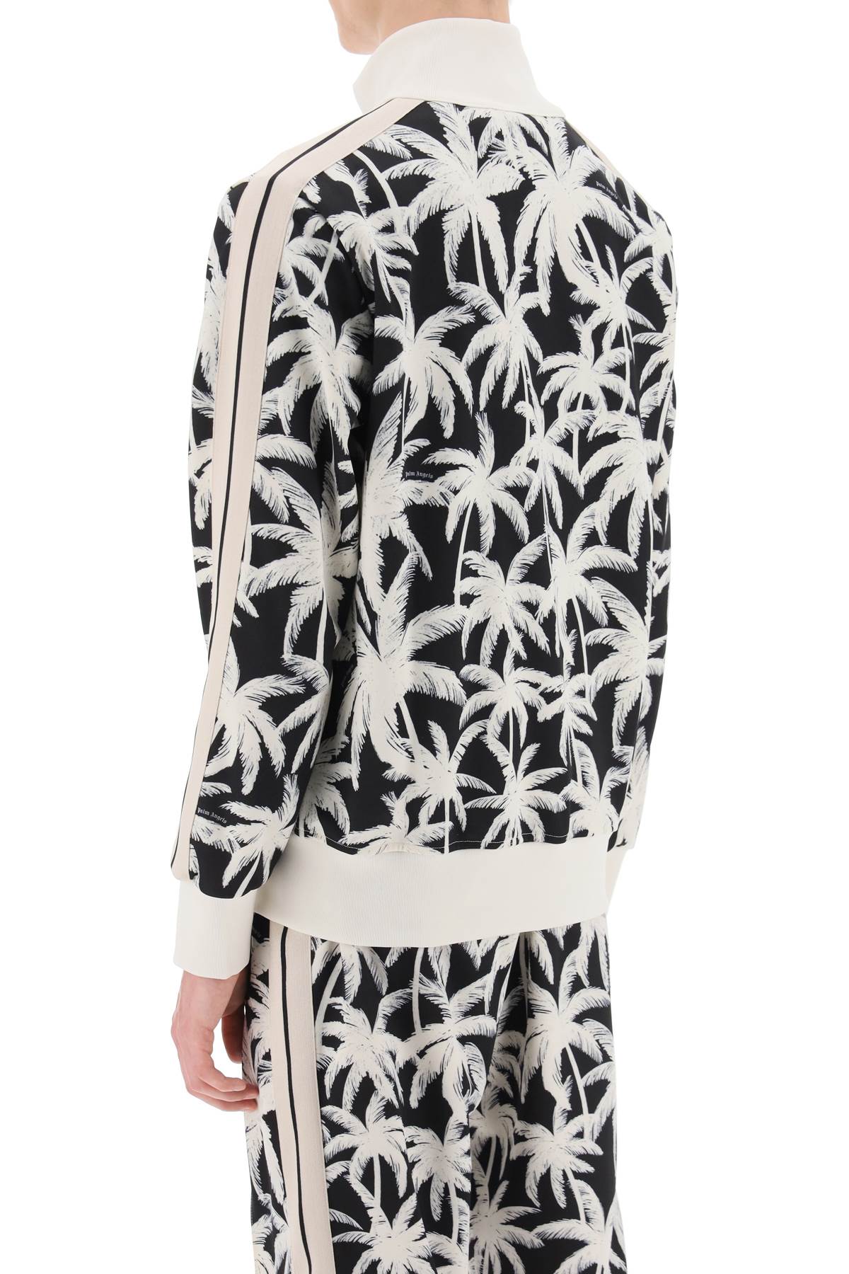 Zip-up Sweatshirt With Palms Print  - White