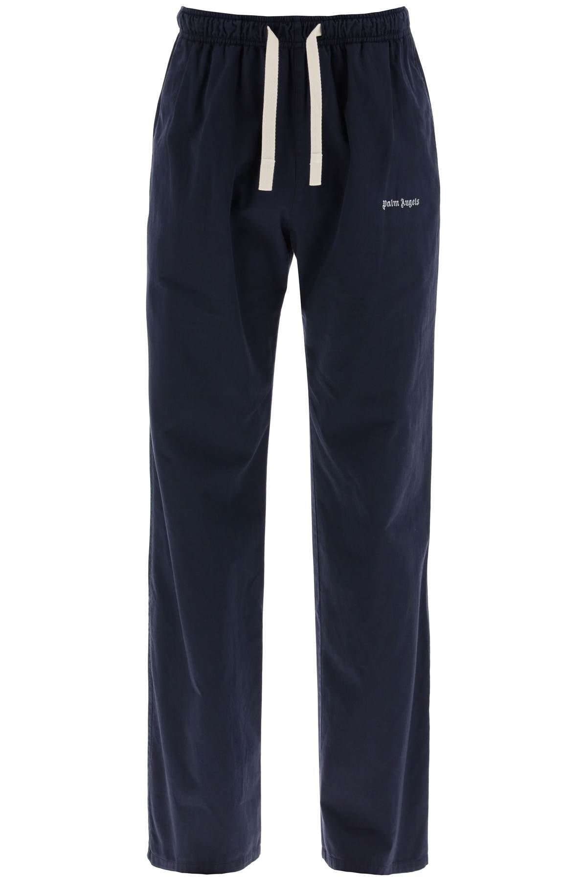 Cotton Gabardine Travel Joggers  - Blue