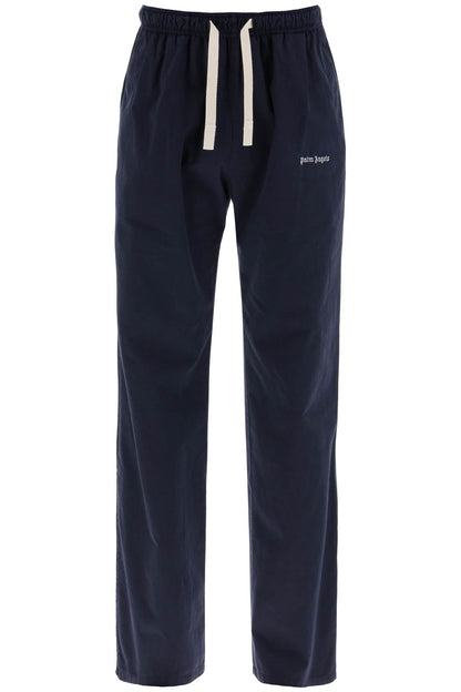 Cotton Gabardine Travel Joggers  - Blue