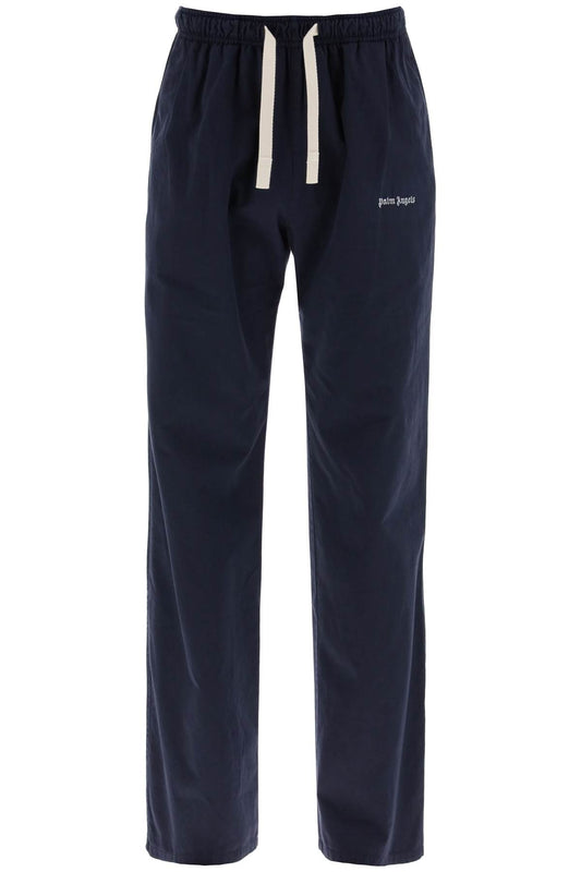 Cotton Gabardine Travel Joggers  - Blue