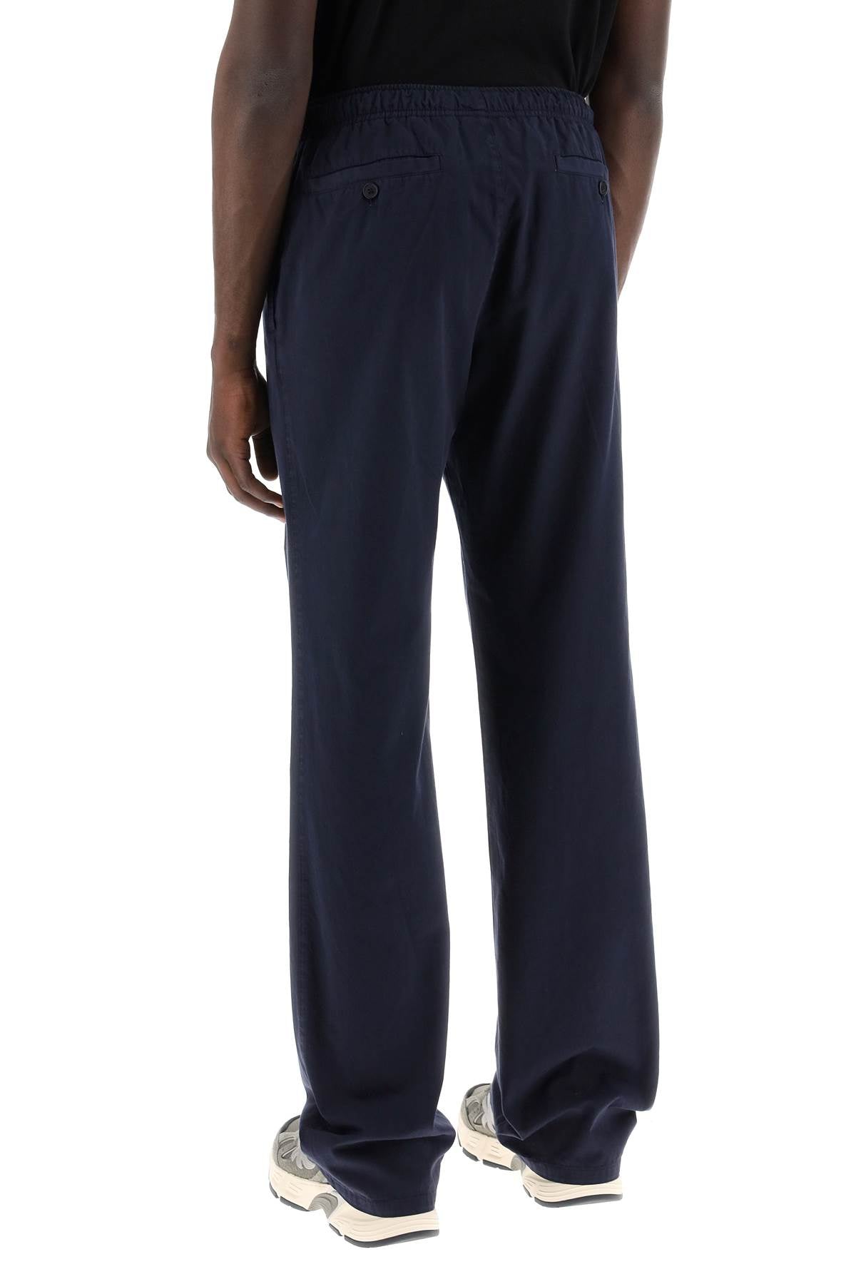 Cotton Gabardine Travel Joggers  - Blue