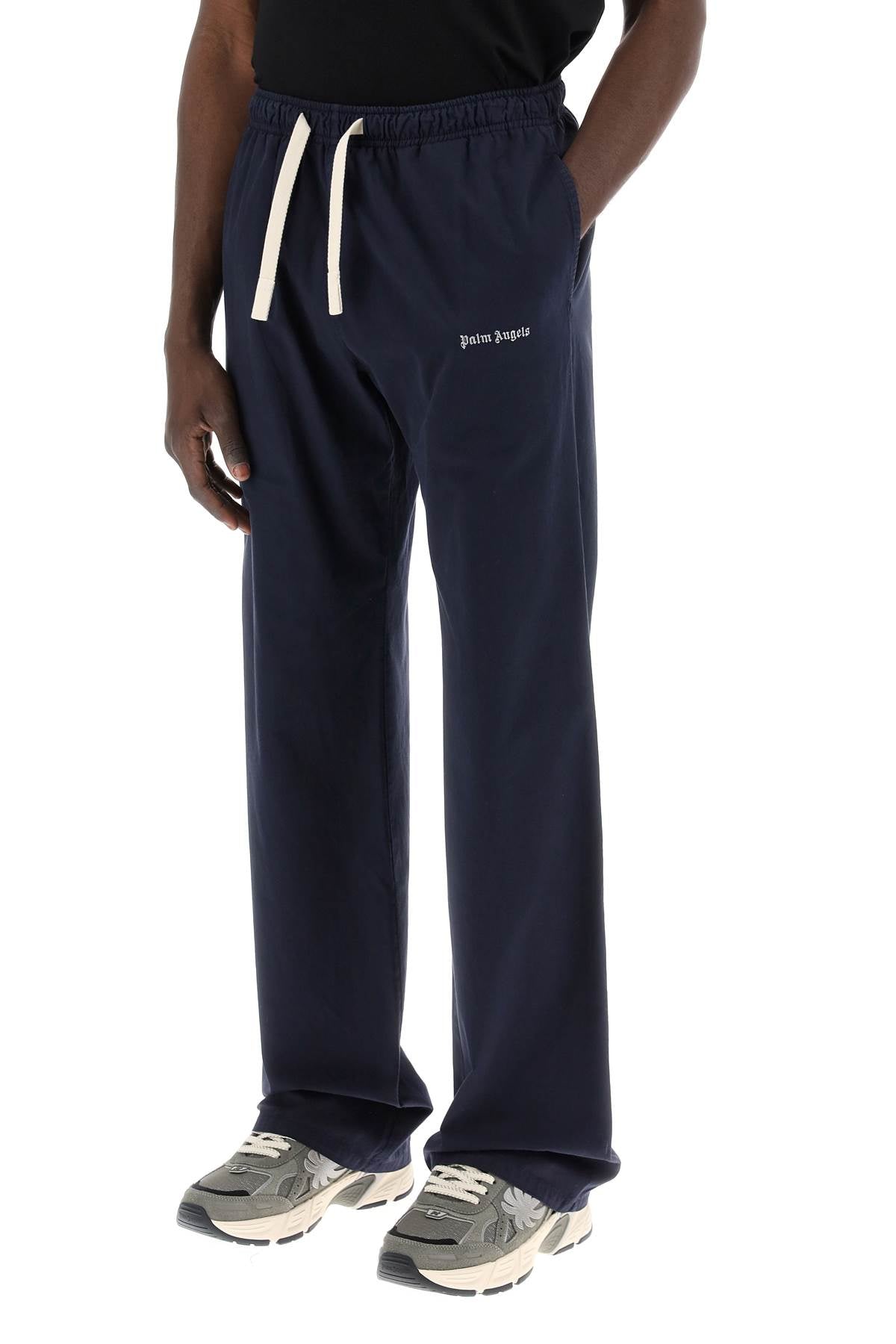 Cotton Gabardine Travel Joggers  - Blue