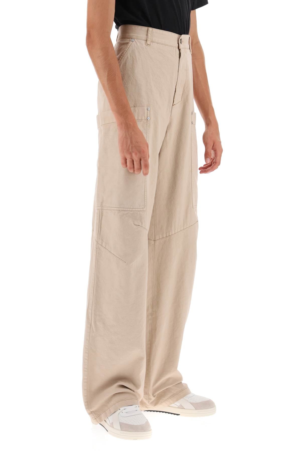 Cotton Cargo Pants  - Beige