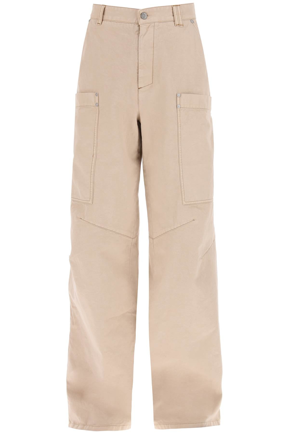 Cotton Cargo Pants  - Beige