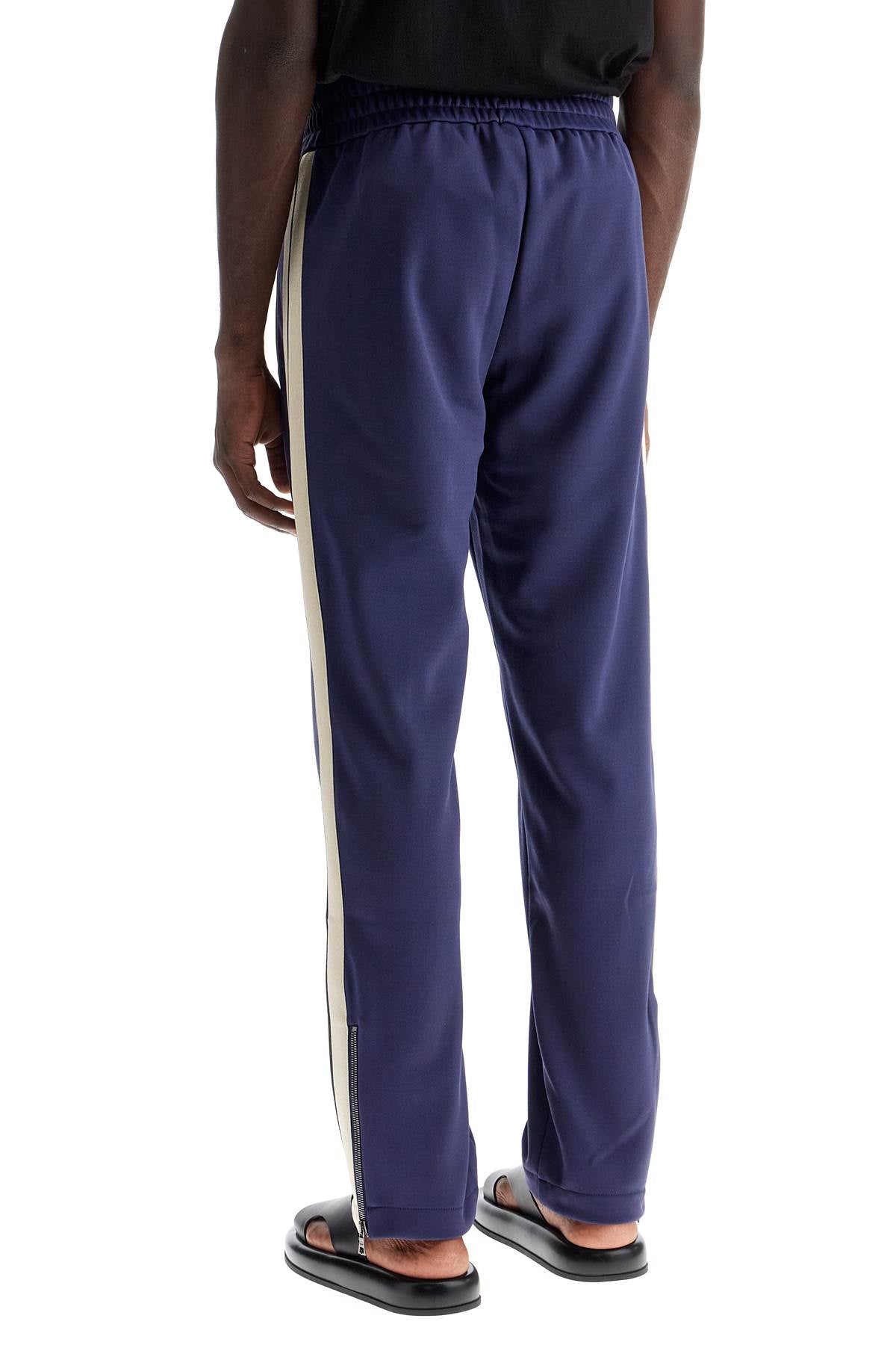 Contrast Band Joggers With Track In  - Blue