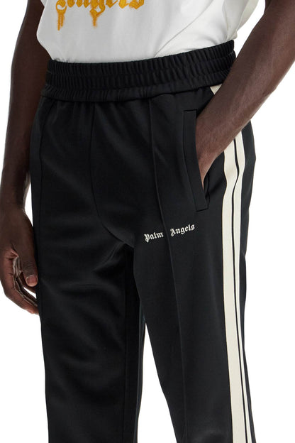 Contrast Band Joggers With Track In  - Black