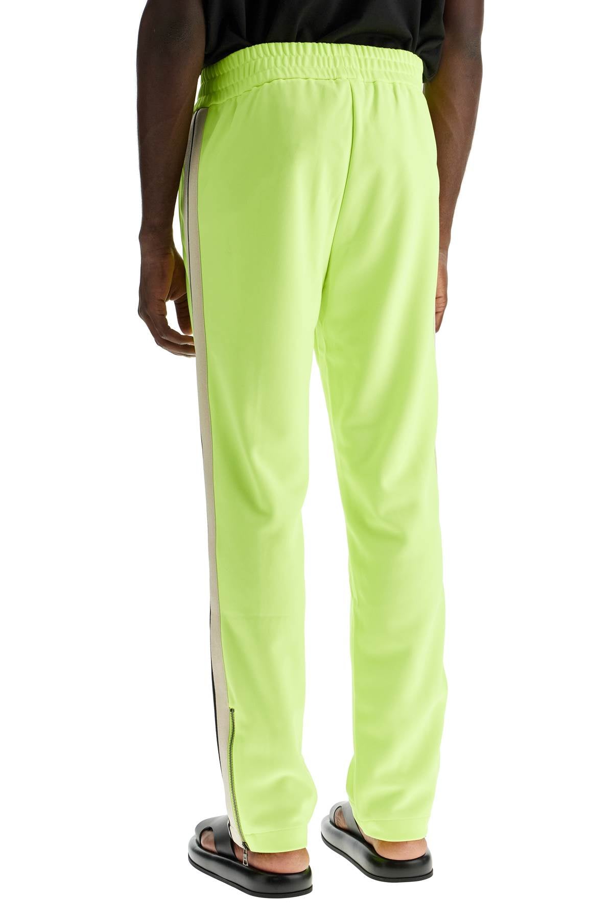 Contrast Band Joggers With Track In  - Fluo