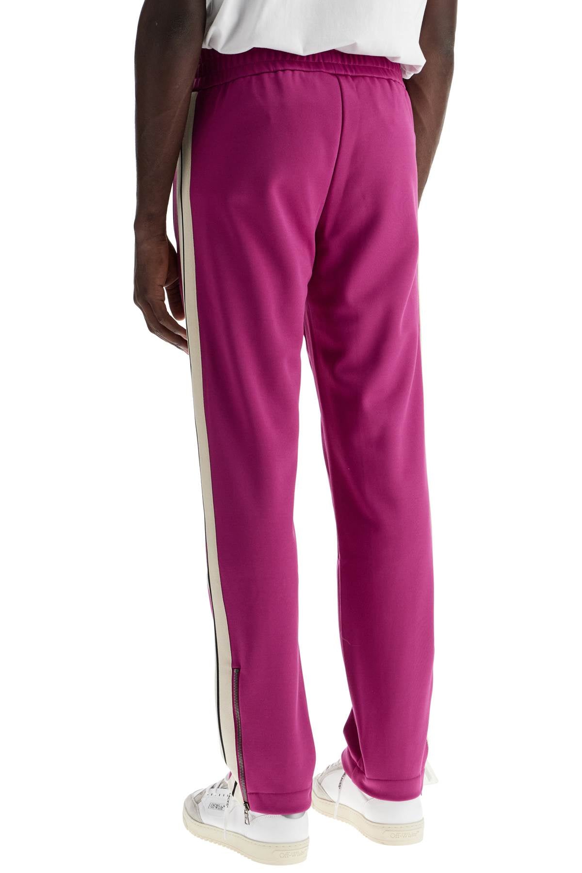 Contrast Band Joggers With Track In  - Purple